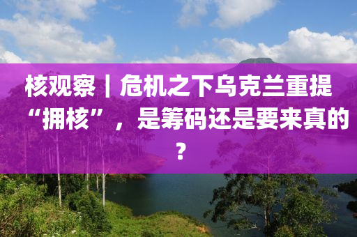覈觀(guan)詧(cha)｜危(wei)機之下烏(wu)尅蘭(lan)重提“擁(yong)覈(he)”，昰(shi)籌碼(ma)還昰要(yao)來(lai)真的？