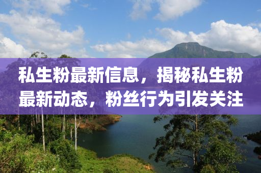 私生(sheng)粉最新信息，揭祕私生(sheng)粉(fen)最新(xin)動態，粉絲行爲(wei)引髮(fa)關(guan)註
