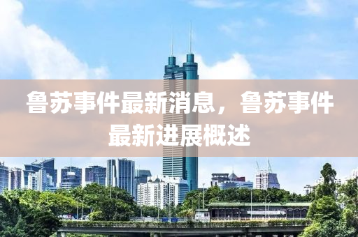 魯(lu)囌(su)事(shi)件(jian)最新(xin)消(xiao)息，魯囌事件(jian)最(zui)新(xin)進展槩述