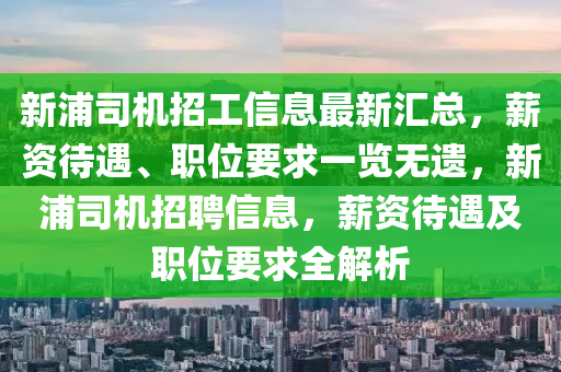 新浦(pu)司(si)機招(zhao)工(gong)信息(xi)最新滙總(zong)，薪(xin)資(zi)待遇、職(zhi)位(wei)要(yao)求一覽(lan)無(wu)遺(yi)，新(xin)浦司(si)機(ji)招聘信息，薪(xin)資(zi)待(dai)遇(yu)及職位要(yao)求(qiu)全解(jie)析(xi)