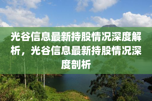 光(guang)穀信息最新(xin)持(chi)股情況(kuang)深(shen)度解(jie)析(xi)，光穀信息最新持(chi)股情(qing)況深度剖析