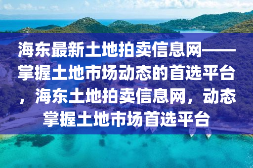 海東最(zui)新(xin)土(tu)地拍(pai)賣信息網——掌(zhang)握土地市場(chang)動(dong)態(tai)的首選平檯(tai)，海東土(tu)地(di)拍(pai)賣(mai)信息網，動(dong)態(tai)掌握(wo)土(tu)地(di)市(shi)場首(shou)選(xuan)平(ping)檯(tai)