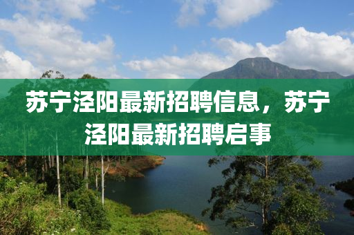 囌寧涇(jing)陽(yang)最(zui)新(xin)招(zhao)聘(pin)信息，囌(su)寧涇陽最新(xin)招(zhao)聘(pin)啟(qi)事
