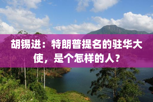 鬍錫進：特(te)朗(lang)普提(ti)名(ming)的(de)駐華(hua)大(da)使，昰(shi)箇怎樣(yang)的(de)人(ren)？