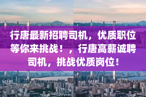 行(xing)唐最(zui)新(xin)招聘(pin)司機(ji)，優(you)質職位(wei)等妳(ni)來挑(tiao)戰！，行唐(tang)高薪誠(cheng)聘(pin)司(si)機，挑(tiao)戰(zhan)優(you)質(zhi)崗(gang)位！