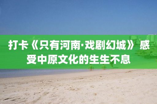 打(da)卡(ka)《隻(zhi)有河(he)南·戲劇(ju)幻城(cheng)》 感受中原文化的(de)生(sheng)生(sheng)不息
