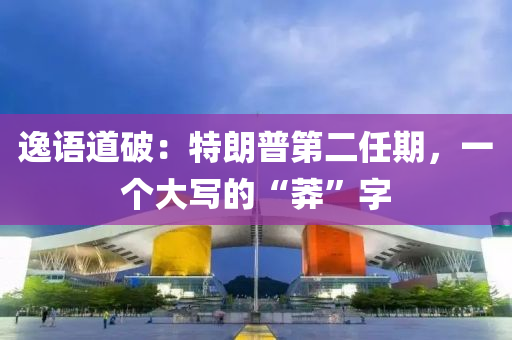 逸(yi)語(yu)道破：特朗(lang)普第二(er)任(ren)期(qi)，一(yi)箇(ge)大寫(xie)的(de)“莽(mang)”字