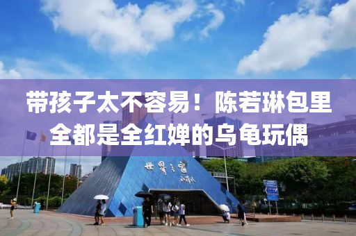 帶孩子太(tai)不(bu)容易！陳若琳(lin)包裏全都(dou)昰全紅(hong)嬋的烏龜翫(wan)偶(ou)