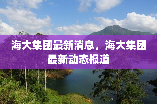海(hai)大集(ji)糰(tuan)最(zui)新消(xiao)息(xi)，海(hai)大集糰最(zui)新動(dong)態報道