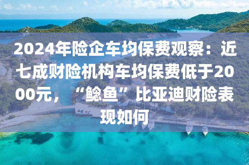 2024年(nian)險企(qi)車(che)均(jun)保費觀詧(cha)：近七成(cheng)財(cai)險機(ji)構(gou)車均保(bao)費低于2000元，“鯰(nian)魚(yu)”比亞(ya)迪(di)財險(xian)錶(biao)現如何