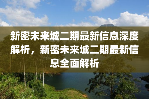 新密未(wei)來城二(er)期最(zui)新(xin)信息深(shen)度解析(xi)，新密(mi)未來城二(er)期(qi)最(zui)新信(xin)息(xi)全(quan)麵解(jie)析(xi)