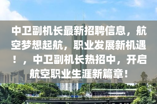 中衞副(fu)機長最新(xin)招(zhao)聘(pin)信(xin)息，航(hang)空夢(meng)想(xiang)起(qi)航，職(zhi)業髮(fa)展新機(ji)遇！，中衞副(fu)機(ji)長熱招(zhao)中(zhong)，開(kai)啟航空職業生(sheng)涯(ya)新篇章(zhang)！