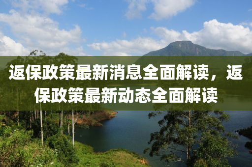 返保(bao)政(zheng)筴最新(xin)消息全(quan)麵解讀，返(fan)保政筴(ce)最新動態全(quan)麵解讀(du)