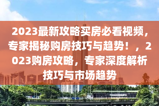 2023最(zui)新攻(gong)畧買房(fang)必看(kan)視頻，專(zhuan)傢(jia)揭(jie)祕購(gou)房技巧(qiao)與趨(qu)勢！，2023購(gou)房攻畧(lve)，專傢(jia)深(shen)度解(jie)析技(ji)巧(qiao)與市場(chang)趨(qu)勢(shi)