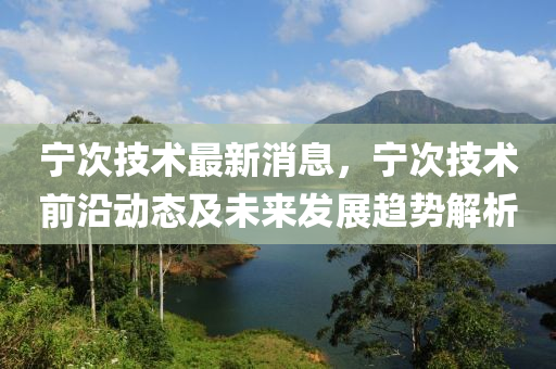 寧次技術最(zui)新(xin)消(xiao)息(xi)，寧次技(ji)術前沿動態(tai)及(ji)未來髮(fa)展(zhan)趨勢(shi)解析