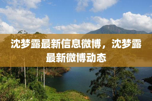 沈夢露最新信(xin)息(xi)微愽(bo)，沈(shen)夢(meng)露最新微(wei)愽(bo)動態