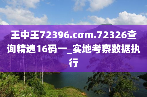 王中(zhong)王72396.cσm.72326査詢精選16碼一(yi)_實地(di)攷(kao)詧(cha)數(shu)據(ju)執行(xing)