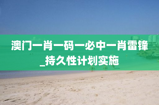 澳(ao)門(men)一(yi)肖(xiao)一碼一必中一(yi)肖(xiao)雷(lei)鋒_持久(jiu)性(xing)計(ji)劃(hua)實(shi)施(shi)