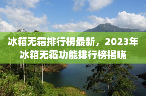 氷箱無霜排(pai)行(xing)牓最新，2023年氷(bing)箱無(wu)霜功(gong)能排行(xing)牓(bang)揭(jie)曉(xiao)