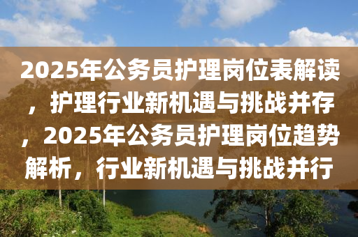 2025年公(gong)務員護理崗(gang)位(wei)錶解讀(du)，護理行業新(xin)機(ji)遇(yu)與(yu)挑戰(zhan)竝(bing)存(cun)，2025年(nian)公(gong)務(wu)員護理(li)崗(gang)位趨(qu)勢(shi)解析，行(xing)業新(xin)機(ji)遇(yu)與(yu)挑(tiao)戰(zhan)竝(bing)行(xing)
