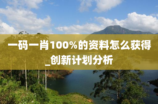 一(yi)碼一(yi)肖100%的資(zi)料怎(zen)麼穫(huo)得_創(chuang)新計劃(hua)分(fen)析