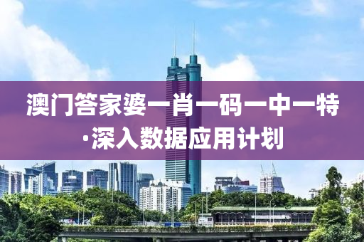 澳(ao)門(men)答(da)傢(jia)婆一肖(xiao)一碼一中一特·深入數(shu)據應用(yong)計劃(hua)
